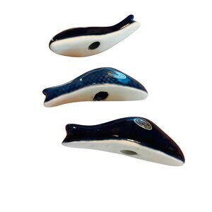 Blue Whale Ceramic Chopstick‎ Knife Rests Holder Set Of 3